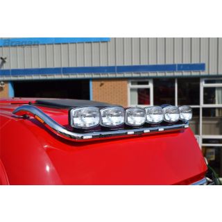 To Fit 2012+ Mercedes Actros MP4 Classic Space Cab Roof Light Bar + Jumbo Spots