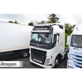 Roof Bar + LEDs + Spots + Clear Beacons For Volvo FH4 2013 - 2021 Globetrotter XL BLACK