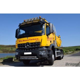 To Fit Mercedes Axor Low Cab Stainless Roof Light Bar A + Jumbo Spots x4 + Amber Lens Beacon x2 + Air Horns x2