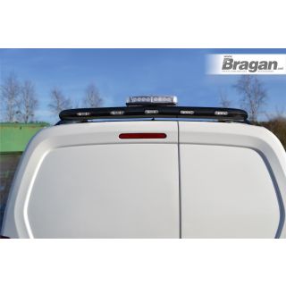 Black Stainless Steel Rear Roof Bar + Beacons + LEDs For Peugeot Partner 2016-2019