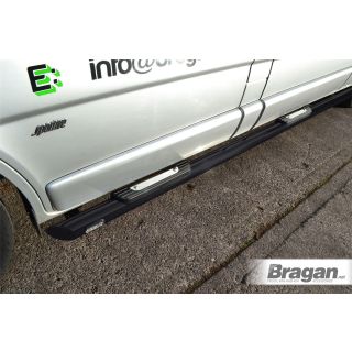 Side Bars + Step Pads For Renault Trafic LWB 2002-2014 BLACK
