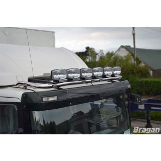 To Fit MAN TGS Low Day Cab Steel Roof Light Bar + Jumbo Spots + Flush LED