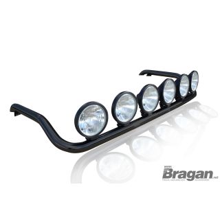 Front Roof Light Bar Type B + Round Spot Lamps For MAN TGX XLX Cab Pre 2015 - BLACK