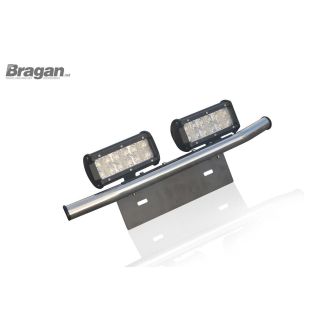 Number Plate Bar + 6.6" LED Spot Light Bar x2 For Citroen Berlingo 2016 - 2019