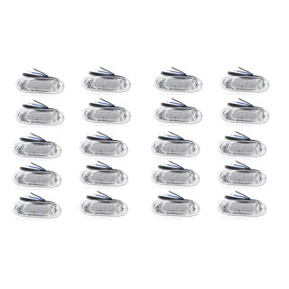 12v 24v White LED Clear Lens Marker Position Lamps Clearance Light For Universal Car