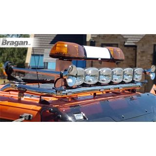 Roof Bar A + LED + Spots + Clear Beacon + Air Horn + Clamp For Mercedes Axor Low Cab