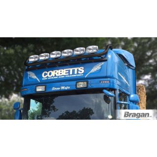 Roof Bar + Jumbo LED Spots For Scania PGR 6 Series 2009+ Topline - BLACK