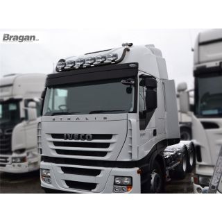 Roof Light Bar - BLACK + Jumbo Spots + Slim LEDs For Iveco Stralis Active Space Time