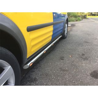 Chrome Stainless Steel 2" Side Bars + Amber LEDs For Renault Master MWB LWB 2018 - 2024