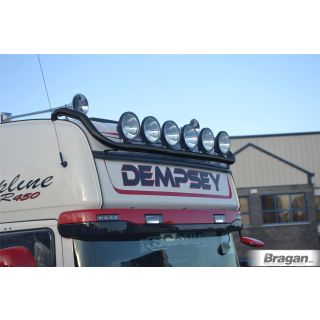 Roof Bar + Round BLACK Spots For Scania P G R 6 Series 2009+ Topline - BLACK