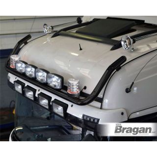 Roof Bar + LED Spots + Beacons For Mercedes Actros MP5 2019+ Giga Space - BLACK