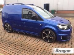 To Fit 2004 - 2010 Volkswagen Caddy Maxi LWB Black Side Bars + White LEDs