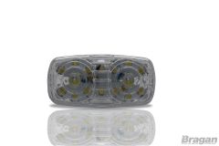 12 / 24v White 16 LED Clear Back Front Marker Light