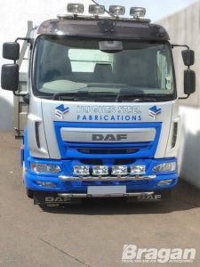 To Fit 2014+ DAF LF Low Bumper Bar + White Flush LEDs x5