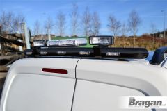 To Fit 2012 - 2019 Opel Vauxhall Combo D Black Rear Roof Bar + Beacon + Lamps + LED x5