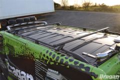 Roof Rails + Cross Bars + Load Stops For Vauxhall / Opel Vivaro SWB 2002 - 2014 BLACK 