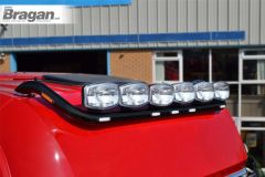 To Fit Mercedes Actros MP2 / MP3 L Distance Mega Space Cab Roof Light Bar Black Steel + Spots + Slim LEDs