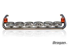 To Fit Pre 2009 Scania P, G, R Series Topline Roof Light Bar + Jumbo Spots x6 + Amber Lens Beacon x2