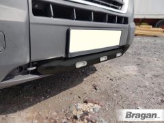 To Fit 2007-2014 Fiat Ducato Van Minibus Stainless Steel Front Grill Bar + LEDx3 - BLACK