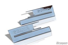 To Fit Scania 4, R, P, G, 6 Series Side Step Panel Trim / Indicator Chrome Cover Type D