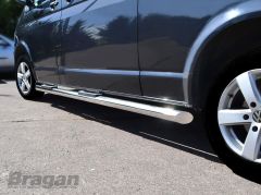 To Fit 2004 - 2015 Volkswagen Transporter T5 / Caravelle SWB Side Bars + Step Pads