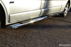 Side Bars + Step Pads + Amber LEDs For Ford Transit MK6 SWB 2000 - 2006