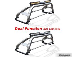 Sport Roll Bar + LEDs + Brake Light + 17" Night Blazer LED Light Bars x2 For Beacon For Isuzu D-Max / Rodeo 2007 - 2012 