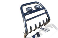 Bull Bar + Rectangle Spots x2 For Nissan Navara D40 2005-2016 Abar - Detachable