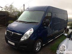 To Fit 2010+ Nissan NV400 MWB Side Bars Tapered Ends + Step Pads x4