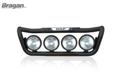 Grill Light Bar Type D - BLACK + Step Pad + Side LEDs + Spots For 2014+ DAF LF Euro 6
