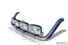 Roof Bar For Renault Master 2010+ Polished Stainless Steel Top Spot Light Bar