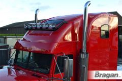 To Fit Western Star 5700XE Front Roof Light Bar Black Steel + Jumbo Spot Lamps