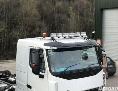 To Fit Iveco Trakker Flat / Low Cab Roof Light Bar + Slim LEDs + Jumbo Spots x4 + Amber Lens Beacon x2