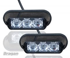2x 12 / 24v LED Red Flashing Strobe Lights