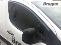 To Fit 2016 - 2019 Peugeot Partner Smoked Window Deflectors - Adhesive
