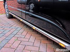 Side Bars + Amber LEDs For Fiat Talento LWB 2" 2016+