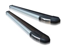 Running Boards Pair with Aluminium Strip For VW Volkswagen Tiguan 2007 - 2012 - BLACK