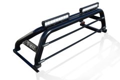 Black Sport Roll Bar + LEDs + Brake Light + Tonneau Cover + Bar For Isuzu D-Max Rodeo 2016 - 2021