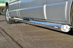 Side Bars + Step Pads + Amber LEDs For Ford Transit MK6 LWB 2000-2006