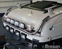 To Fit DAF XF 95 Space Cab Roof Light Bar + Jumbo Spots + Clear Lens Beacons