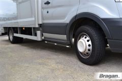 Black Side Bars + Amber LEDs For Ford Transit MK8 2014 - 2021 Chassis Tipper Pickup