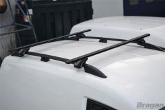 Roof Rails + Cross Bar + Load Stops For Ford Transit Connect 2014-2024 LWB BLACK