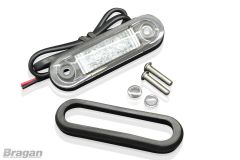 1x 12 / 24v White Flush Led Marker Light