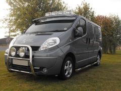 To Fit 2002 - 2014 Renault Trafic (No Air Con) High A-Bar Bull Bar B + 9" Round Spot Lamps