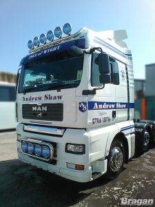 To Fit MAN TGX XLX Cab Roof Light Bar + Round Spot Lamps