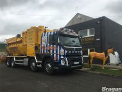 Roof Light Bar + Flush LEDs + Jumbo Spots + Amber Lens Beacon For Volvo FMX 2013 - 2021 Day / Standard Low Cab
