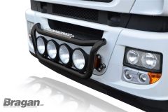 Grill Light Bar Type D - BLACK + Step Pad + Side LEDs For Foden Alpha (Same as DAF CF)