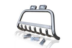 Bull Bar + Rectangle Spots x2 For Peugeot Partner Rifter 2019+ Abar - Detachable