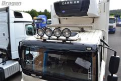 To Fit Foden Alpha Low Cab Roof Light Bar C + Black Round Spots (Same as DAF CF)