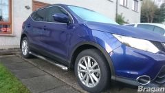 Side Bar + Step Pads + White LEDs For Nissan Qashqai 2014-2021